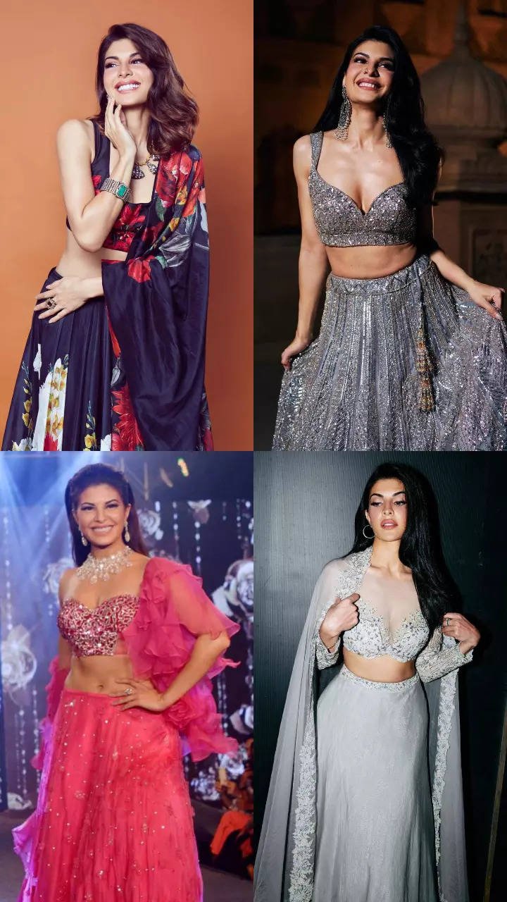 Jacqueline Fernandez बेहतरीन लहंगे में जलवा बिखेर रही हैं