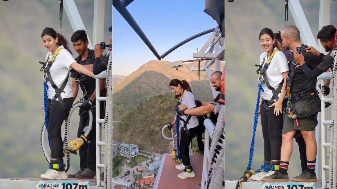 Internet Sensation Anjali Arora Takes the Plunge Bungee Jumping Adventure in Rishikesh