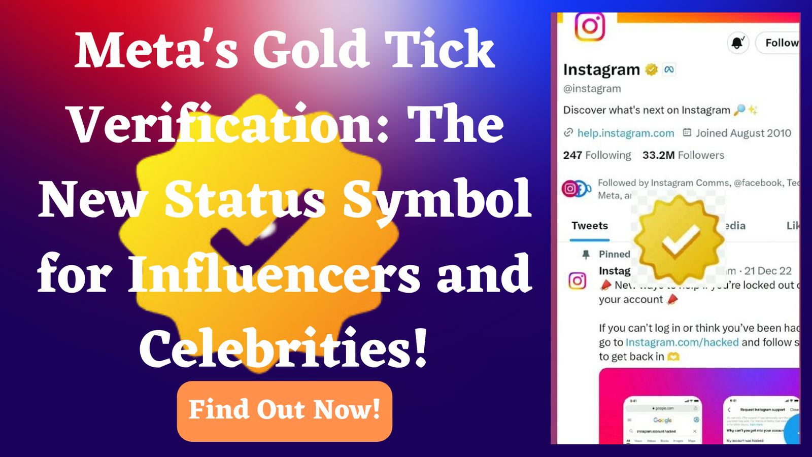 Meta's Gold Tick Verification The New Status Symbol for Influencers and Celebrities!